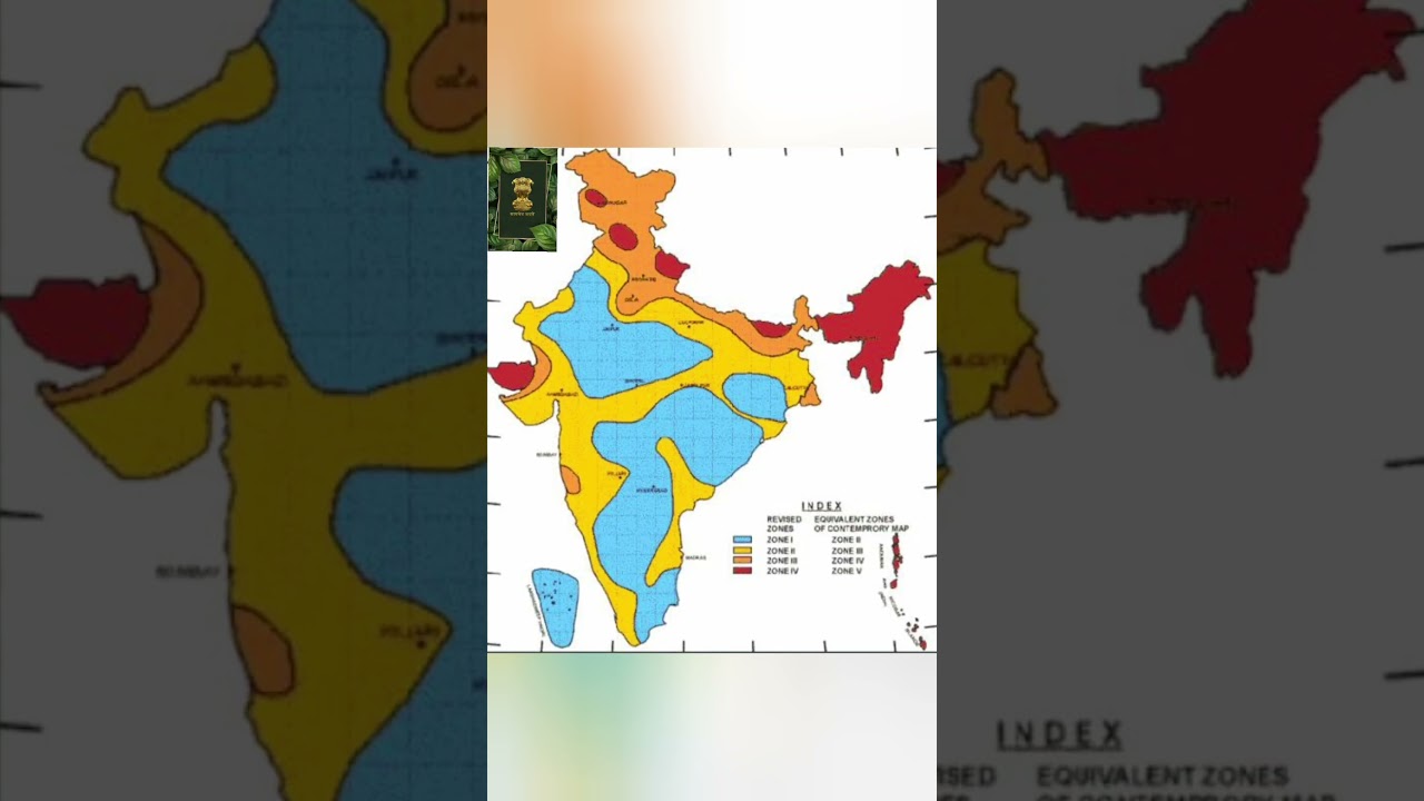 EARTHQUAKE ZONE DIVISION IN MAP OF INDIA