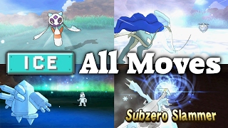 Pokémon Sun & Moon - All 24 Ice-type Moves