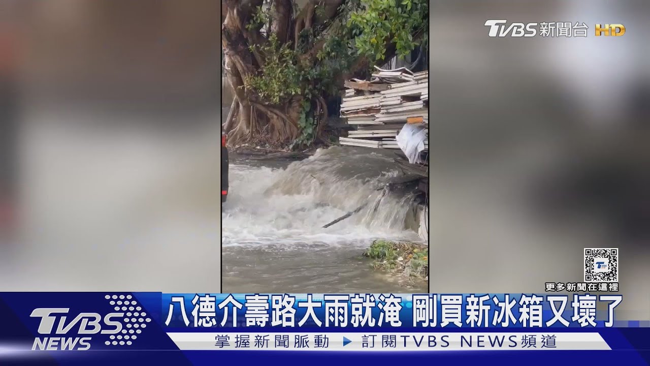 八德介壽路大雨就淹 剛買新冰箱又壞了