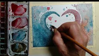 Watercolor Heart Painting - Create Handmade Valentine Cards