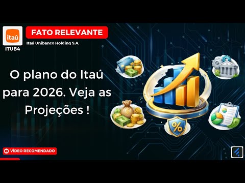 Thumbnail do vídeo: ITAÚ (#ITUB4) REVELA METAS PARA 2026: Dividendos, Crédito e o Novo Guidance!