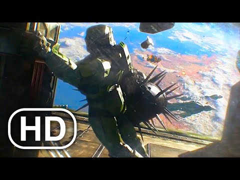 Master Chief Floating In Space Alone Scene 4K ULTRA HD - Halo Cinematic