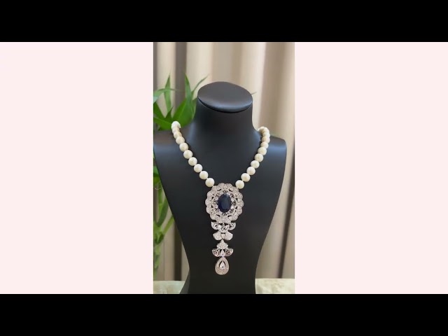 طقم لولو زراعي وزركون مطلي فضة فخم