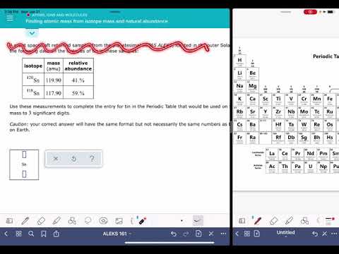 ALEKS: Finding atomic mass from isotope mass and natural abundance