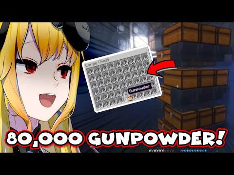 Owlcean Ch. - Kaela Oppenheimer Trying To Destroy The World Hiding 80k Gunpowder Secretly!【Hololive | Minecraft】