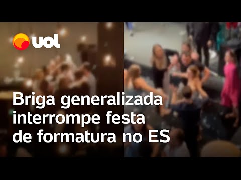 Briga generalizada interrompe festa de formatura de Direito no ES; veja vídeo