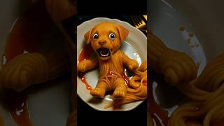 Cutting Cute Puppy Dog AI Spaghetti Baby With Crying Jelly Bones Meltdown