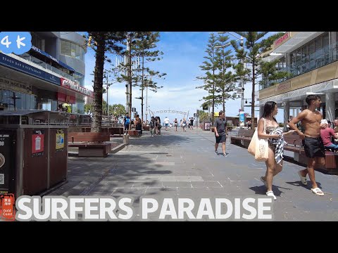 [4k] Explore Surfers Paradise Wednesday 7 Feb 2024 | Gold Coast | Queensland | Australia