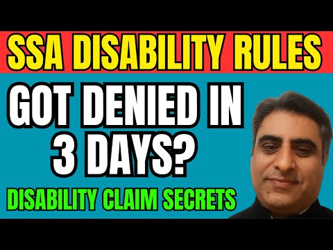 SSA Rule: Disability Benefits — SSI, SSDI & The 3-Day Denial Myth