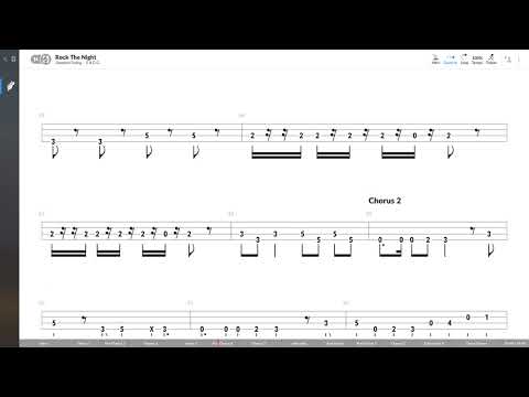 Europe - Rock The Night (BASS TAB PLAY ALONG)