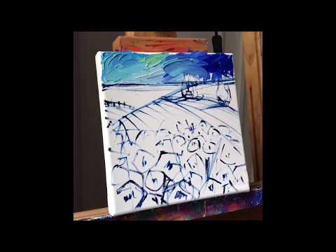 Palette Knife Textured Oil Painting - Speed Painting - Poppyscape by Mona Edulesco