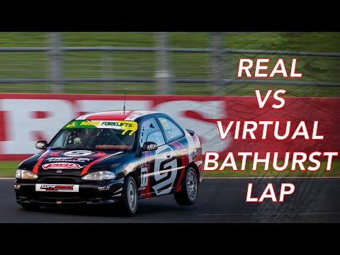 REAL VS VIRTUAL LAP OF MOUNT PANORAMA - #77 Hyundai Excel - Tyler Collins Motorsports