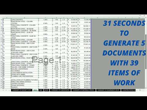 31 SECONDS TO GENERATE 5 DOCUMENTS WITH 39 ITEMS OF WORK