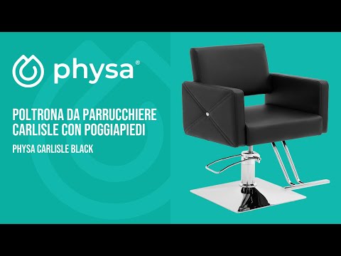 Video - Poltrona da parrucchiere Carlisle con poggiapiedi - Altezza di seduta: 45 - 55 cm - 150 kg - Nera