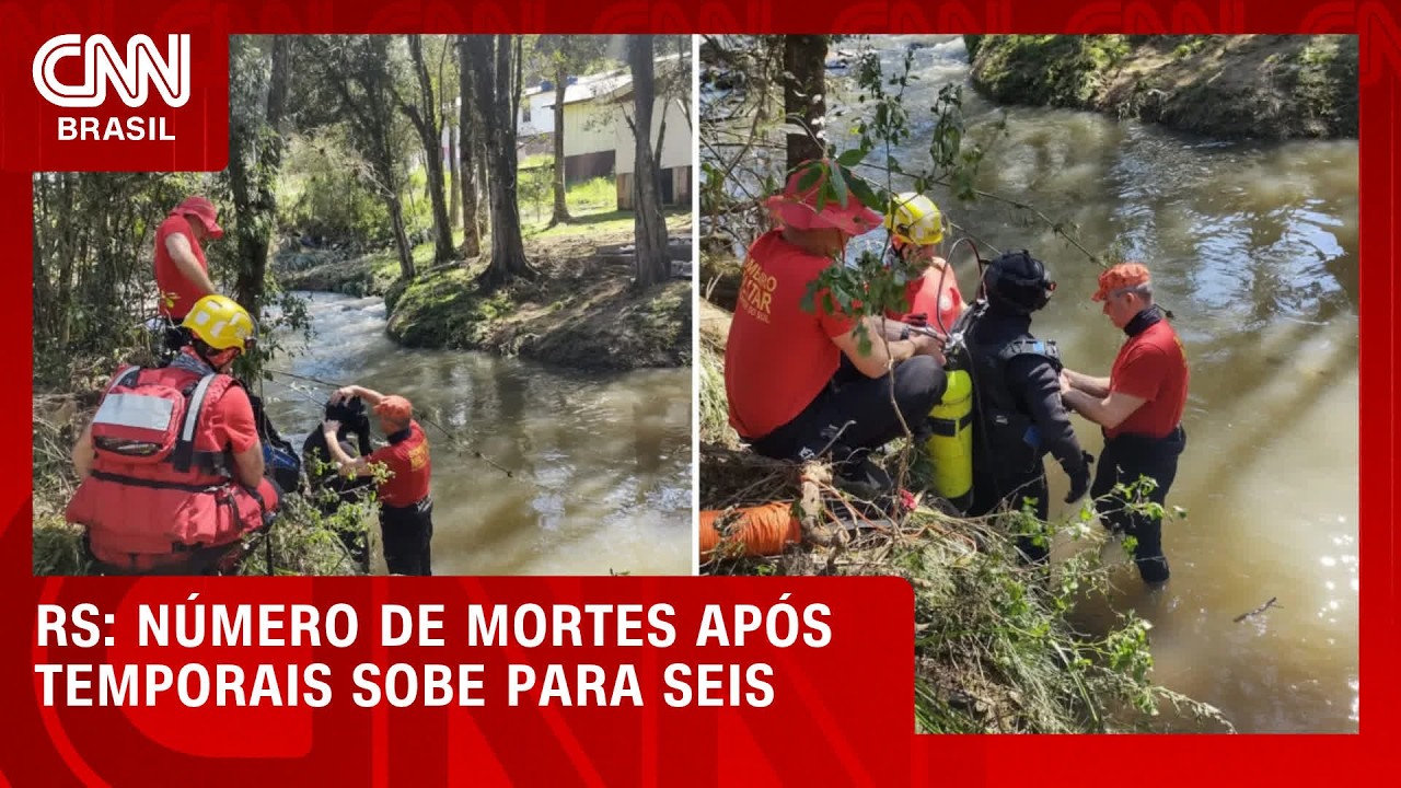 Número de mortos por chuvas no Rio Grande do Sul sobe pra seis | LIVE CNN