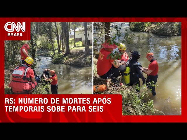 Número de mortos por chuvas no Rio Grande do Sul sobe pra seis | LIVE CNN