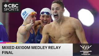 Commonwealth Games record in the mixed 4X100m medley relay final on Day 5