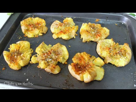 Patatas machacadas o al puñetazo😋CRUJIENTES POR FUERA, TIERNAS POR DENTRO!