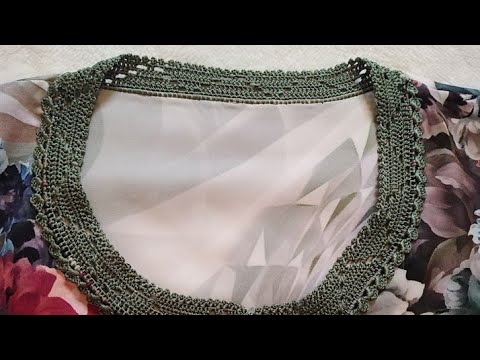 دورة العنق بنصف كوزة بالكروشي للمبتدئات