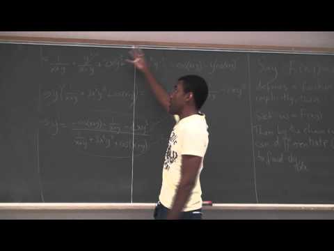 Math 203 Lecture 15 - Implicit differentiation, Directional Derivatives, Gradients
