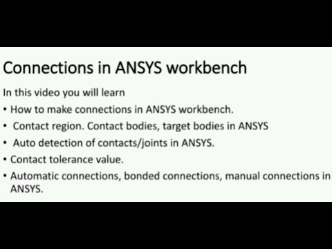 Ansys Workbench: Creating Connections and Joints of Bodies and Regions