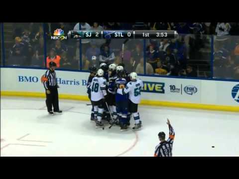 Brent Burns Levels Brendan Morrow From Behind - October 15th, 2013