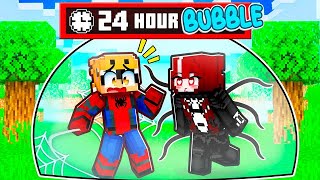 MY BULLY GIRLFRIEND Locked ME Inside A SUPERHERO Bubble For 24 Hours... (Minecraft)