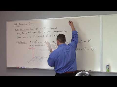 Topology & Analysis: homogeneous spaces, 2-25-19 part 1