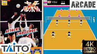 Joshi Volleyball Arcade ( Taito 1983 ) 4k Gameplay