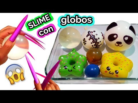 Slime con globos y uñas extra largas Video