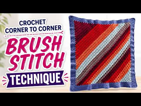 Brush Stitch Crochet Corner To Corner C2c Square Rectangle