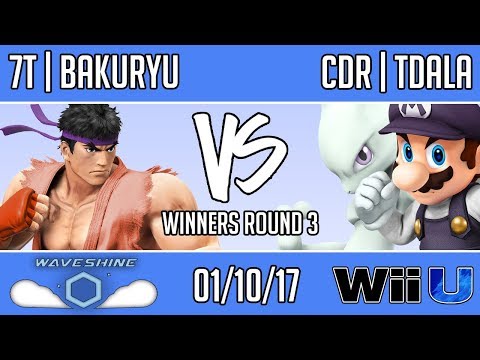 Waveshine 7 - 7T | Bakuryu (Ryu) vs CdR | Tdala (Mario, Mewtwo) - Round 3 - SSB4