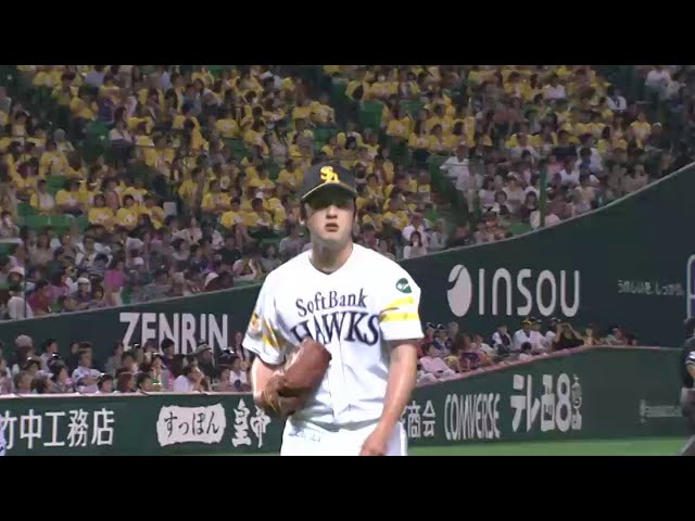 5回表 プロ初先発のホークス飯田 5回を投げ終えて4安打無失点6奪三振の好投!! 2014/6/15 H-DB