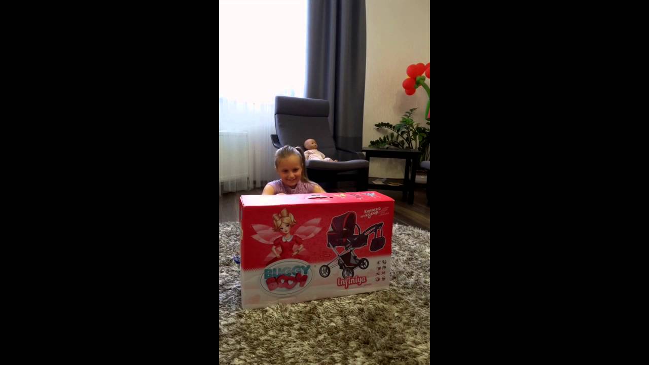 Melobo Коляска-трансформер для кукол 9333 розовая с кругами