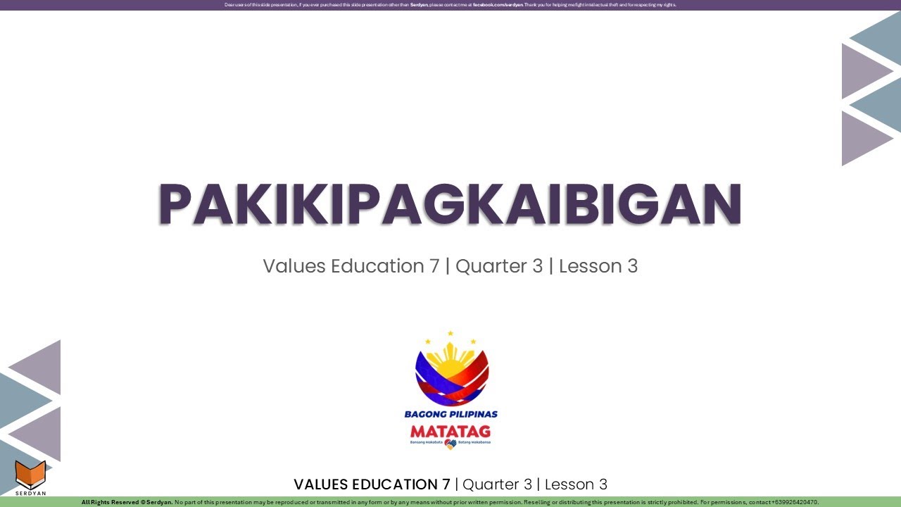 Values Education 7 - Q3 - Lesson 3 - Pagkakaibigan
