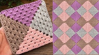 Super beautiful crochet granny square ,How to join squares together 