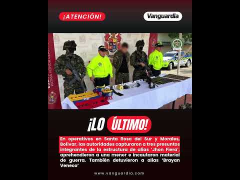 Capturan a tres presuntos integrantes de las disidencias de las Farc en Bolívar