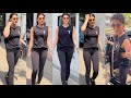 Bollywood Curves Kriti Sanon FlaunNts Her Huge HOt Figur In Black Sando With Tight Gym Pant Gym