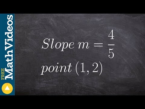 Writing an equation using point slope form given a point and slope