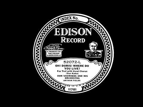 DON VOORHEES' ORCH.: 'Oh Doris Where Do You Live', rec. 6 July 1927.
