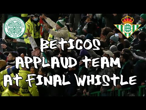Celtic 3 - Real Betis 2 - Béticos Applaud Team at Final Whistle - 09 December 2021