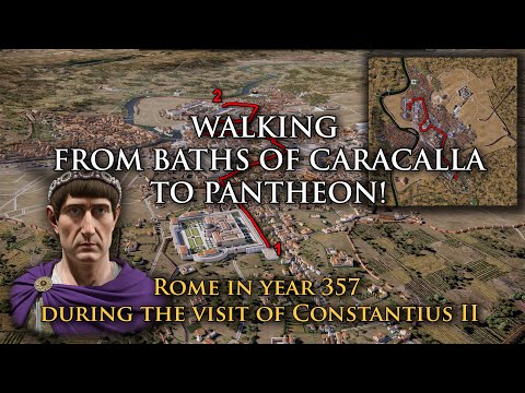 Virtual Ancient Rome in 3D - Walking from Baths of Caracalla to Pantheon