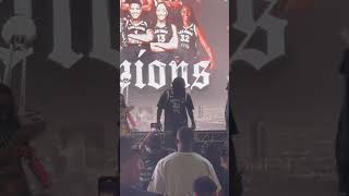 The Las Vegas Aces dancing with Crime Mob at the Aces Parade #wnba #lvaces #basketball