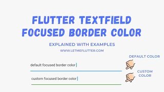 Flutter Textfield Focused Border Color Customization | Flutter Tutorial | Flutter Widgets