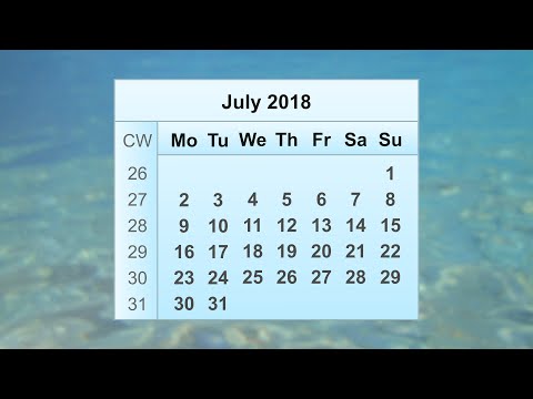 July 2018 Calendar