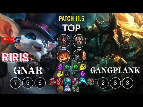 VSG Riris Gnar vs Gangplank Top - KR Patch 11.5