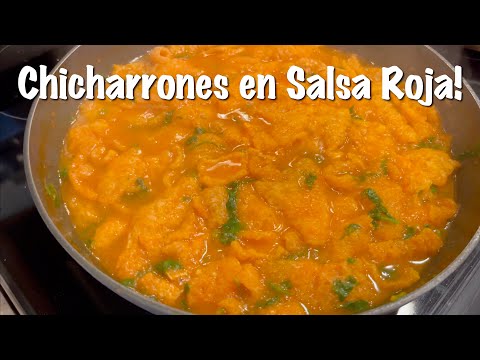 Chicharrones en Salsa Roja - Como hacer Chicharrones - Receta de Chicharrones