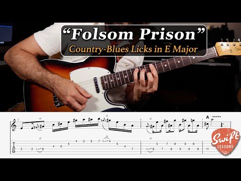 Folsom Prison Style Country-Blues Licks - Lead Guitar Tutorial