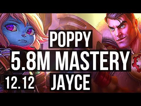 POPPY vs JAYCE (TOP) | 5.8M mastery, 6/1/13, 2400+ games, Dominating | KR Diamond | 12.12