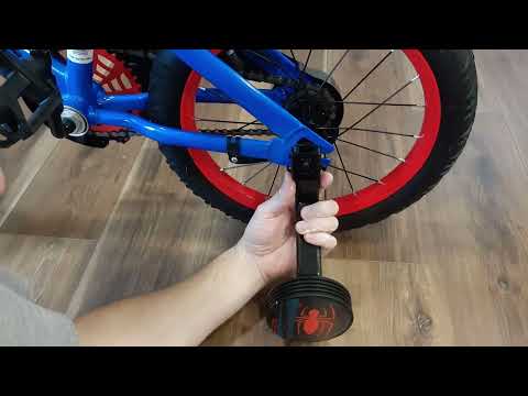 How to Remove and Install Training Wheels on Huffy Bike (Quick Connect on Spiderman Bike)